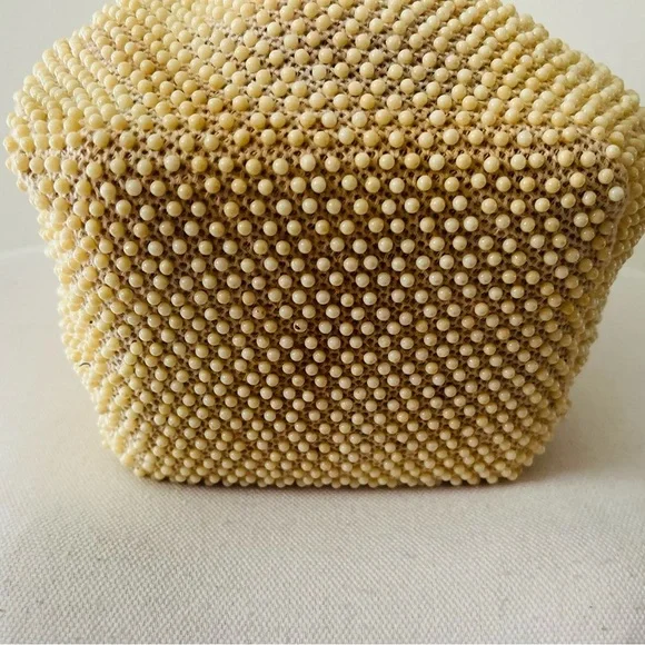 Elegant Cream-Brown Beaded Women's Bag - Picture 5 of 10